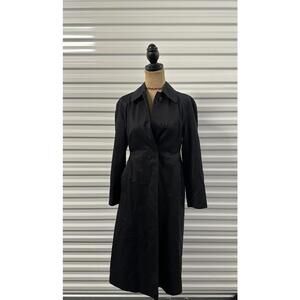 Vintage Burberry Black Trench Coat – Women's Outerwear – Size M